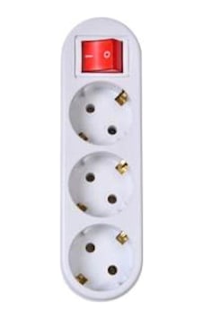 Smart Socket SS3AKAGLB 3'lü Akım Korumalı & Anahtarlı Fiş Priz Golyad Beyaz