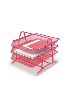 Gıpta Metal 3 Kat Hareketli Evrak Rafı Pembe