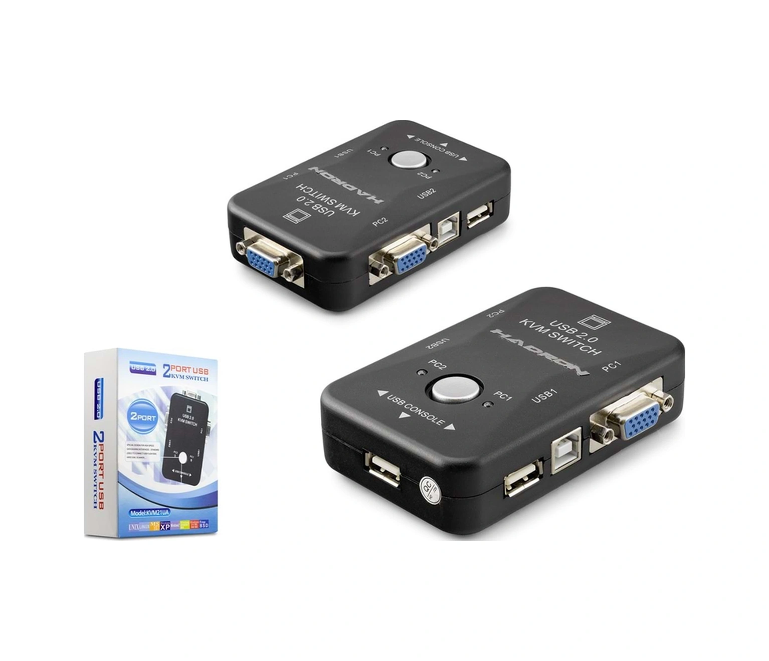 Hdx1360 Vga Usb Kvm Switch 2giriş 1çıkış Siyah