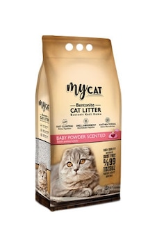 Mycat Pudra Kokulu İnce Topaklaşan Bentonit Kedi Kumu 10 L Mycat Pudra Kokulu İnce Topaklaşan Bentonit Kedi Kumu 10 L