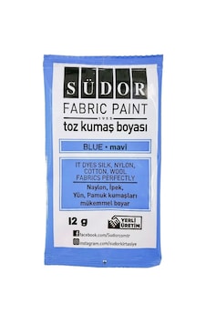 Kumaş Boyası Toz 12 Gr 1 Adet Südor Toz Kumaş Boyası Kot Pantalon Gömlek Tişört Tekstil Kumaş Boyası 1 Adet Mavi Kumaş Boyası Toz 12 Gr 1 Adet Südor Toz Kumaş Boyası Kot Pantalon Gömlek Tişört Tekstil Kumaş Boyası 1 Adet Mavi