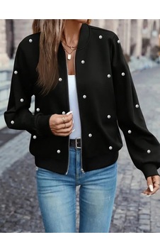 Veraura Lifestyle Kadın Uzun Kollu Önden Fermuarlı Incili Kısa Modal Ceket Siyah Veraura Lifestyle Kadın Uzun Kollu Önden Fermuarlı Incili Kısa Modal Ceket Siyah