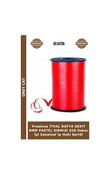 Premium İthal Rafya Şerit 8mm Pastel Kırmızı 026 Dekor İpi Sanatsal İp Hobi Şeridi Premium İthal Rafya Şerit 8mm Pastel Kırmızı 026 Dekor İpi Sanatsal İp Hobi Şeridi