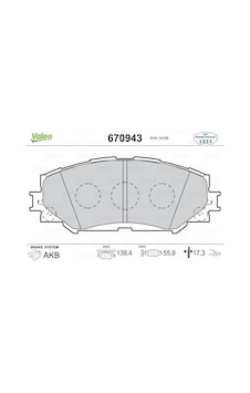 Valeo 670943 Ön Fren Balata Toyota Aurıs. Corolla 1.6l 1zr-fe Zre151 07-11 / 1.33l 1nr-fe Nre150 6 Vites 10-12 0446542160-0446512610-0446502220 1 Takım Valeo 670943 Ön Fren Balata Toyota Aurıs. Corolla 1.6l 1zr-fe Zre151 07-11 / 1.33l 1nr-fe Nre150 6 Vites 10-12 0446542160-0446512610-0446502220 1 Takım