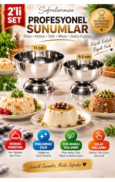 2'li Set - Paslanmaz Çelik Pilav Ve Helva Kalıbı 9,5 Cm 11 Cm Yuvarlak Sunum Porsiyonlama Kalıbı Gümüş 2'li Set - Paslanmaz Çelik Pilav Ve Helva Kalıbı 9,5 Cm 11 Cm Yuvarlak Sunum Porsiyonlama Kalıbı Gümüş