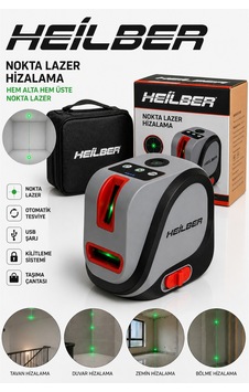 Heilber Ba011527 Yeşil Nokta Lazer Hizalama Cihazı Otomatik Terazili Şaküllü Lazer Usb Şarjlı Taşıma Çantalı Heilber Ba011527 Yeşil Nokta Lazer Hizalama Cihazı Otomatik Terazili Şaküllü Lazer Usb Şarjlı Taşıma Çantalı