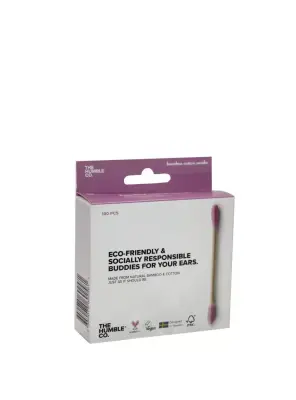 Humble Cotton Bambu Pembe Kulak Çubuğu 100 Adet Humble Cotton Bambu Pembe Kulak Çubuğu 100 Adet