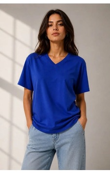 Modi Green New V Yaka Basic Tişört Kısa Kol Yazlık Regular Fit T-shirt - Saks Ma Saks Mavisi Modi Green New V Yaka Basic Tişört Kısa Kol Yazlık Regular Fit T-shirt - Saks Ma Saks Mavisi
