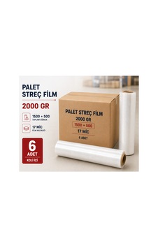 Palet Streç Film 2000 Gr 17 Micron 1500+500 Gr 6 Adet - 917781119