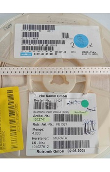 Blm18ag221sn1d 220r 603 Murata Smd Direnç 500 Adet Blm18ag221sn1d 220r 603 Murata Smd Direnç 500 Adet