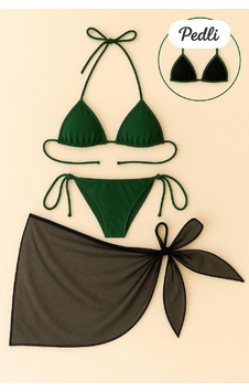 Fantezia Night Kadın Fuşya Siyah Pareolu Yandan Ve Boyundan Bağlamalı 3'lü Bikini Takımı Yeşil Fantezia Night Kadın Fuşya Siyah Pareolu Yandan Ve Boyundan Bağlamalı 3'lü Bikini Takımı Yeşil