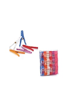 Çamaşır Mandalı Çiçek Desenli 6 Paket Beyaz Diğer