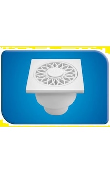 Gama 10x10 Alttan Çıkışlı Yer Süzgeci Kod 20601 1adet Beyaz