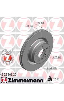 Zımmermann 450.5205.20 Fren Diski Ön Land Rover Range Rover Iıı L322 02 12 Sdb500182 - Zımmermann 450.5205.20 Fren Diski Ön Land Rover Range Rover Iıı L322 02 12 Sdb500182 -