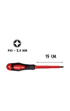 Cer-pa Norm Prosoft İzoleli Tornavida Mıknatıslı Yıldız Uçlu Ph3 - 15 Cm. Cer-pa Norm Prosoft İzoleli Tornavida Mıknatıslı Yıldız Uçlu Ph3 - 15 Cm.