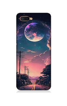 Oppo Rx 17 Neo Uyumlu Ay Manzara Ve Yol Desenli Silikon Kılıf Oppo Rx 17 Neo Uyumlu Ay Manzara Ve Yol Desenli Silikon Kılıf