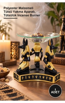 1 Adet Anubis Buhurdanlık Polyester Malzemeli Tütsü Yakma Aparatı, Tütsülük Incense Burner 1 Adet Anubis Buhurdanlık Polyester Malzemeli Tütsü Yakma Aparatı, Tütsülük Incense Burner