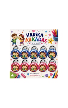 Harika Arkadaş 58 Mm İğneli Rozet 10 Adet - Öğrenci Başarı Ve Motivasyon Rozeti Çok Renkli Harika Arkadaş 58 Mm İğneli Rozet 10 Adet - Öğrenci Başarı Ve Motivasyon Rozeti Çok Renkli