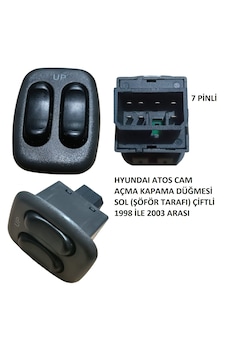 Hyundai Atos Cam Açma Kapama Düğmesi Sol Çiftli 1998-2003 Arası