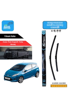 Ford Fiesta Vı 2008 Araca Özel Uyumlu Ön Cam Silecek Takımı 650mm-400mm Ford Fiesta Vı 2008 Araca Özel Uyumlu Ön Cam Silecek Takımı 650mm-400mm