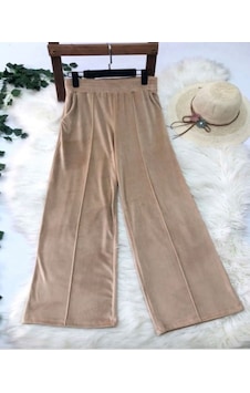 Lovie Moda Kadın Kadife Çımalı Eşofman Alt Bej Lovie Moda Kadın Kadife Çımalı Eşofman Alt Bej