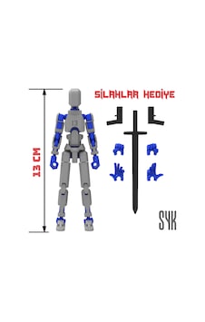 Robot 13 Dummy Gri Mavi Tüm Eklemleri Hareketli Aksiyon Figürü Oyuncak Robot 13 Dummy Gri Mavi Tüm Eklemleri Hareketli Aksiyon Figürü Oyuncak