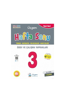 3.Sınıf Hafta Sonu Ödev ve Çalışma Yaprakları 36 Hafta -  Üçgen Yayınları