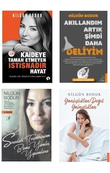 Nilgün Bodur 4 Kitap Set Akıllandım Artık Şimdi + Yanlışlıktan Değil Yalnızlıktan + Sıradaki Teşekkürüm + Kaideye Tamah Nilgün Bodur 4 Kitap Set Akıllandım Artık Şimdi + Yanlışlıktan Değil Yalnızlıktan + Sıradaki Teşekkürüm + Kaideye Tamah
