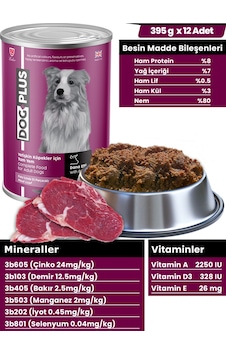 DogPlus Pate Dana Etli Yetişkin Köpek Konserve Yaş Mama 395 Gr x 12 Adet DogPlus Pate Dana Etli Yetişkin Köpek Konserve Yaş Mama 395 Gr x 12 Adet