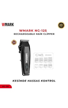 Wmark Ng-125 Şarjlı Siyah Saç Kesme Makinesi 7500 Rpm 2000 Mah Ayarlanabilir Profesyonel Clipper 3 saat Wmark Ng-125 Şarjlı Siyah Saç Kesme Makinesi 7500 Rpm 2000 Mah Ayarlanabilir Profesyonel Clipper 3 saat