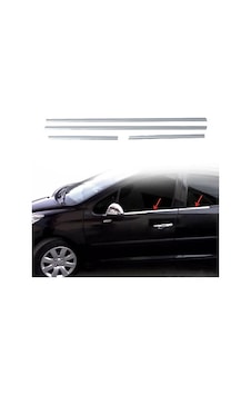 Peugeot 207 Cam Çıtası Paslanmaz Çelik Krom 4 parça