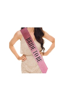 Pembe Üzeri Siyah Kalın Bride To Be Yazılı Simli Işıltılı Kuşak Kemer 10x80 Cm Pembe Üzeri Siyah Kalın Bride To Be Yazılı Simli Işıltılı Kuşak Kemer 10x80 Cm