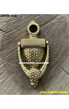 Dmr Antik Parlak Sarı Taktak Tokmak Pirinç Çelik Kapı Taktak Ahşap Kapı Tokmagı 13cm