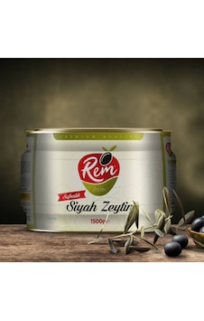 Rem Zeytin Sofralık Siyah Zeytin Teneke 1500 G Rem Zeytin Sofralık Siyah Zeytin Teneke 1500 G