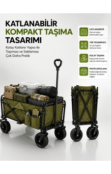 Tek 130 Kg Taşıma Kapasiteli Katlanabilir Wagon Taşıma Arabası Najmaddin - Tek 130 Kg Taşıma Kapasiteli Katlanabilir Wagon Taşıma Arabası Najmaddin -