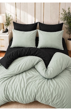 More Home Çift Kişilik Yorgan Kılıfı + Yastık Kılıfı Siyah Yeşil Mint Yeşil More Home Çift Kişilik Yorgan Kılıfı + Yastık Kılıfı Siyah Yeşil Mint Yeşil