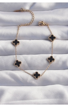 316l Çelik Baby Boy Gold Renk Siyah Mineli Yonca Bileklik - Tj-bb6276 Çok Renkli 316l Çelik Baby Boy Gold Renk Siyah Mineli Yonca Bileklik - Tj-bb6276 Çok Renkli