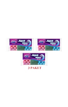 Parex Aquawave Bulaşık Süngeri 3'lü X 3 Paket Parex Aquawave Bulaşık Süngeri 3'lü X 3 Paket