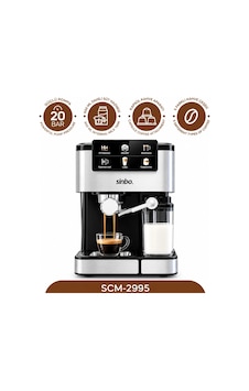Siyah - Krom Espresso Kahve Makinesi 6 Farklı Kahve 1.5lt Su Hazne - 500ml Süt Hazne 1350w Scm-2995 Bx40 0.5mm Kenar Kalınlığı Siyah - Krom Espresso Kahve Makinesi 6 Farklı Kahve 1.5lt Su Hazne - 500ml Süt Hazne 1350w Scm-2995 Bx40 0.5mm Kenar Kalınlığı
