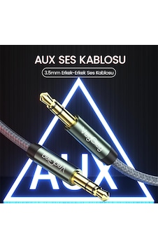 3.5mm Jack Trs Hi-fi Örgülü Aux Ses Kablosu 2 Metre 3.5mm Jack Trs Hi-fi Örgülü Aux Ses Kablosu 2 Metre