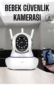 Wifi Kamera Ev Kamerası Gece Görüşlü Kablosuz Bebek Izleme Kamerası Siyah Wifi Kamera Ev Kamerası Gece Görüşlü Kablosuz Bebek Izleme Kamerası Siyah