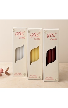 Gül Mum 4'lü Set 25 Cm - Konik & Düz Beyaz & Renkli Belirtilmemiş Gül Mum 4'lü Set 25 Cm - Konik & Düz Beyaz & Renkli Belirtilmemiş