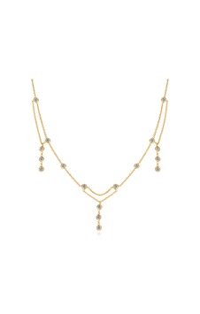 Cosar Silver 925 Taşlı Kolye Gold Cosar Silver 925 Taşlı Kolye Gold