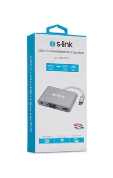 S Link Sl Usb C58 Usb3.1 Metal To Vga Hdmı4K 2K 3. S Link Sl Usb C58 Usb3.1 Metal To Vga Hdmı4K 2K 3.