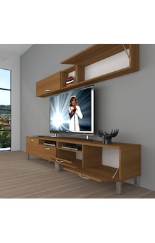 Decoraktiv Eko 5200 Mdf Krom Ayaklı Tv Ünitesi Tv Sehpası Ceviz Decoraktiv Eko 5200 Mdf Krom Ayaklı Tv Ünitesi Tv Sehpası Ceviz