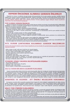 50X70 Deprem Öncesi Talimat Panosu