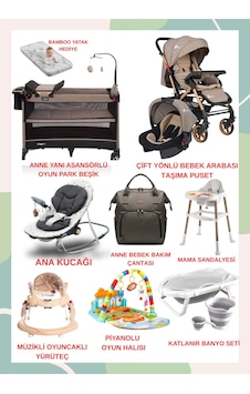 Turhanbebe Bebeğinizin Tüm İhtiyaçları Lüx Bebek Çeyiz Seti Optima Aktif - Kahve Turhanbebe Bebeğinizin Tüm İhtiyaçları Lüx Bebek Çeyiz Seti Optima Aktif - Kahve