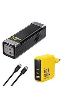 Aohi Black Warrior 25.200 Mah 170w Powerbank, Youth 3 Portlu 100w Şarj Adaptörü Seti Siyah Aohi Black Warrior 25.200 Mah 170w Powerbank, Youth 3 Portlu 100w Şarj Adaptörü Seti Siyah