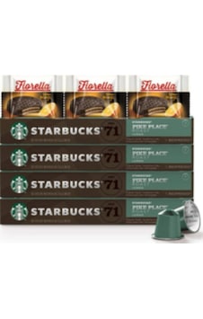 Starbucks Nespresso Uyumlu Pike Place Kapsül Kahve 4 x 10'lu + Fiorella 3 x 20 G Starbucks Nespresso Uyumlu Pike Place Kapsül Kahve 4 x 10'lu + Fiorella 3 x 20 G