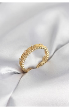 Gold Renk Motif Desenli Zirkon Taşlı Kadın Yüzük Çok Renkli Gold Renk Motif Desenli Zirkon Taşlı Kadın Yüzük Çok Renkli